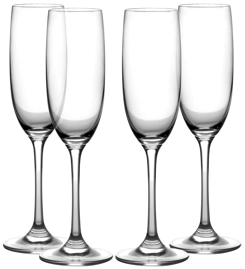 Amlong Crystal Lead-Free Champagne Flutes Glasses, Normal Stem, Set of 4 - Image 1